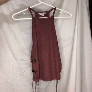 Pink Faux Suede Tank Top